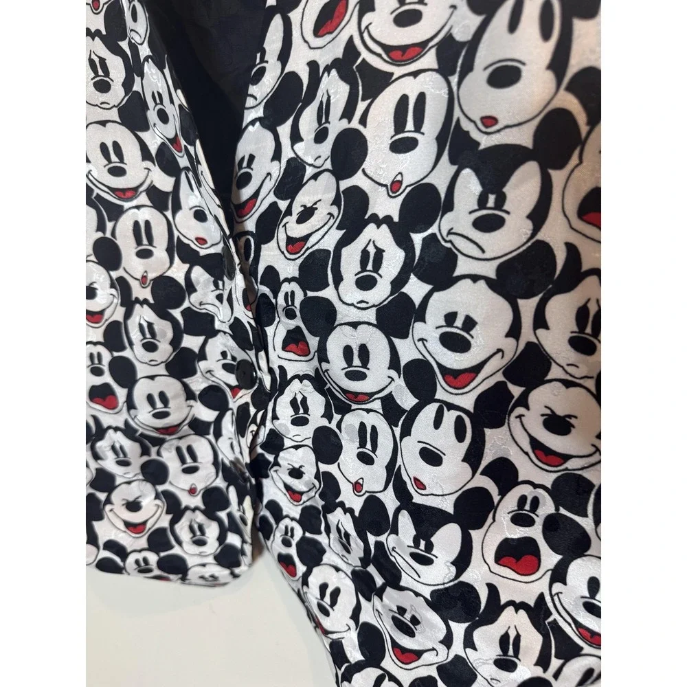 Vintage Mickey & Co Suit‎ Vest Mens Med Black Mickey Mouse Faces Novelty Cartoon